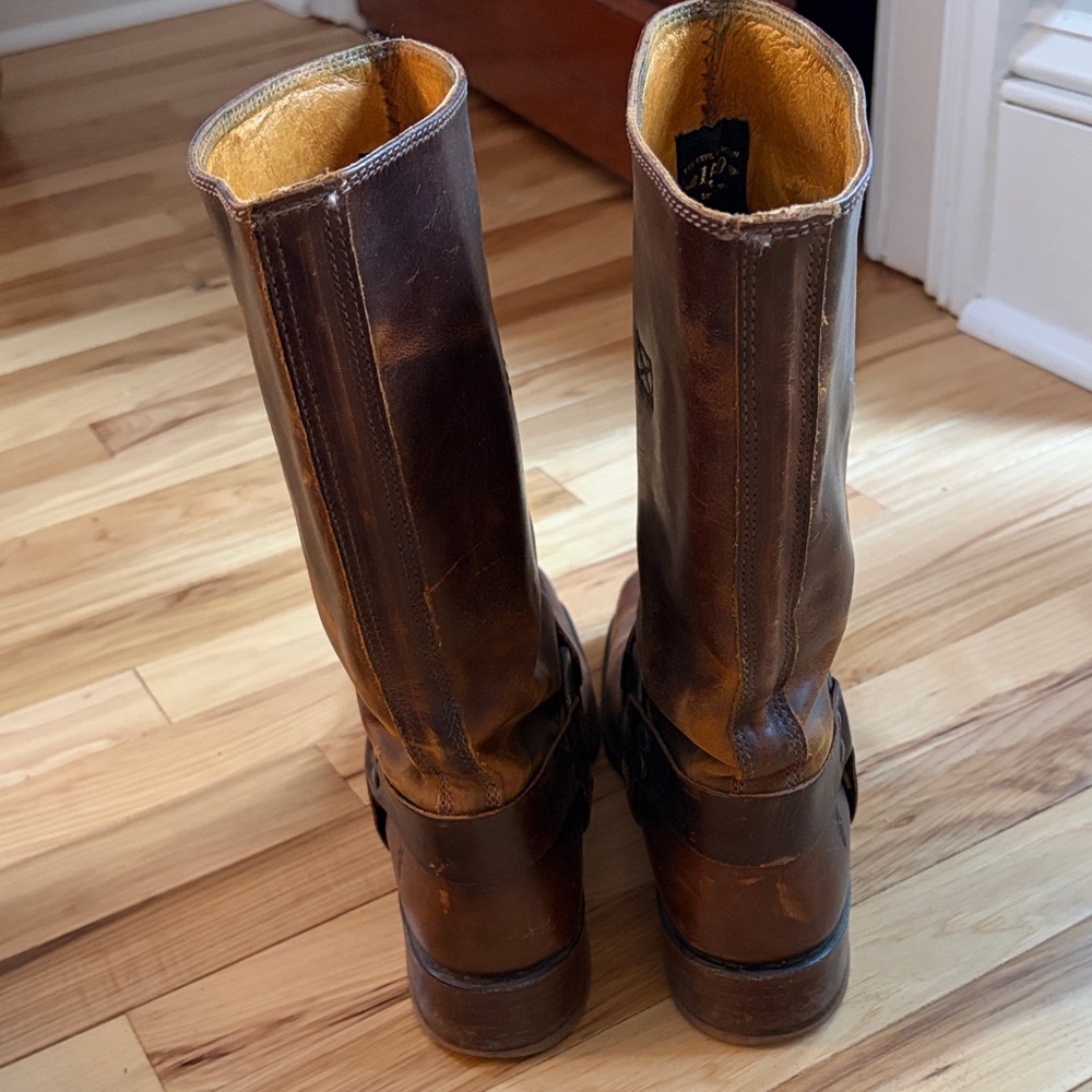 FRYE AND CO. Brown Heeled Harness Boots - Picture 3 of 6